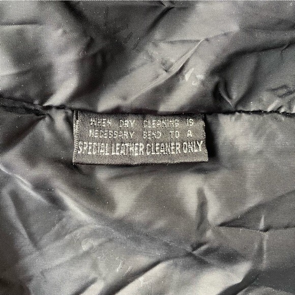 Vintage 90s Wilsons Leather Black Drawstring Anorak Jacket Women’s Size Medium - Picture 8 of 10